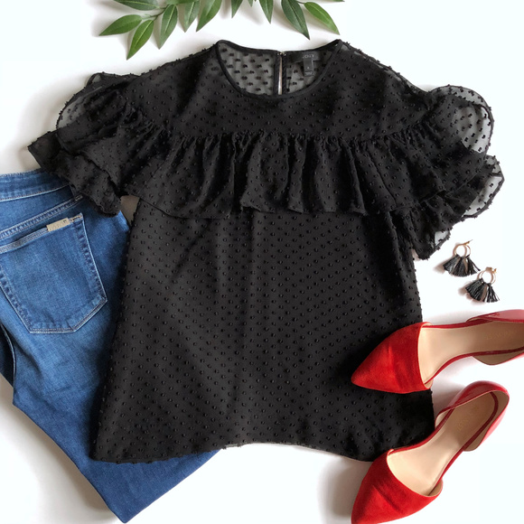 J. Crew Tops - J. Crew Edie Top in Textured Clip Dot Silk